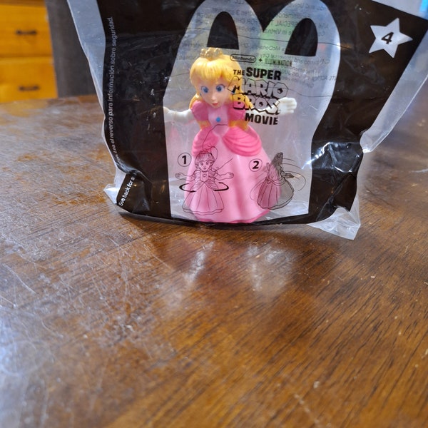 McDonalds The Super Mario Bros Movie Happy Meal Toy #4 Spinning Peach