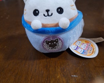 New Latte Neko Kitten Coffee 12" Blue Plush Round 1  4in