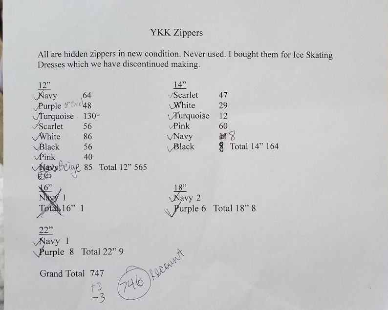 YKK Invisible Zippers Sizes 12 14 18 22 Various Colors Etsy