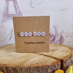 Carte de remerciement / Un million de remerciements / Merci / Carte faite main