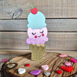 Biglietto di San Valentino / Sei il più cool / San Valentino / Fatto a mano / Biglietto cono gelato
