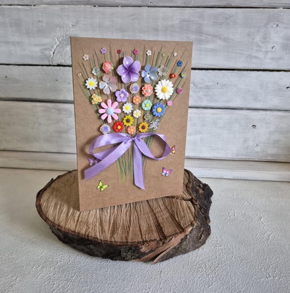 Bunch of flowers Card / HAPPY BIRTHDAY / Handmade / Happy Birthday Flowers Card / Birthday Card