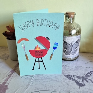 BBQ King Happy Birthday Card / BBQ King / Verjaardagskaart / Handgemaakte kaart / Proficiat met je verjaardag