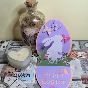 Pop Up Carte de Pâques / Carte de lapin de Pâques / FAIT MAIN / Joyeuses Pâques