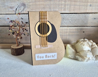 Guitar Birthday Card / Birthday Card / Handmade / Guitar Lover Birthday / Guitar