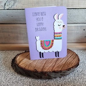 Verjaardagskaart lama / Lama / Verjaardag lama / Handgemaakt / Lama wenst je een fijne verjaardag / Verjaardagskaart