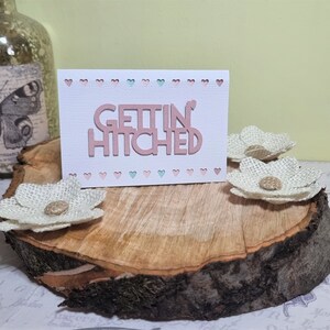 Carte Gettin Hitched / FAIT MAIN / Carte de mariage / Mariage / Marié