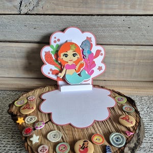 Carte pop-up sirène / carte d'anniversaire sirène / carte pop up sirène / fait main