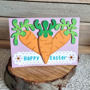 Carte Joyeuses Pâques / Carte de Pâques / FAIT MAIN / Joyeuses Pâques / Carotte