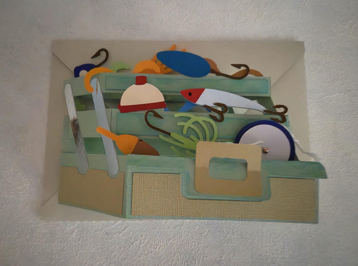 Fishing Tackle Box Card / Fishing Tackle Box / Father's Day Card ...