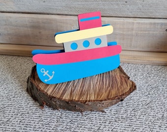 Boat Birthday Card / Happy Birthday BOAT card / Handmade / Boat card