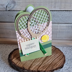 Tennis Geburtstagskarte / Geburtstagskarte / Handgemacht / Geburtstag des Tennisliebhabers / Tennisschläger