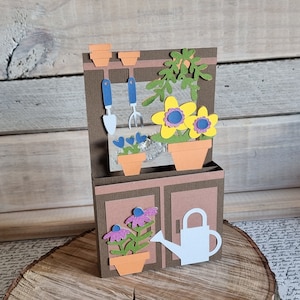 Tarjeta de cumpleaños con banco para macetas / Banco para macetas / Tarjeta de cumpleaños hecha a mano / Tarjeta de cumpleaños
