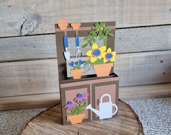 Flower Potting Bench Birthday Card / Potting Bench / Handmade Birthday Card / Birthday Card