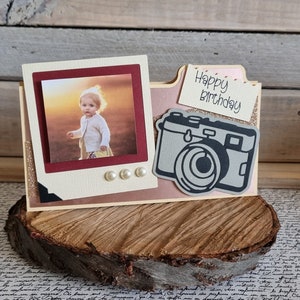 Carte photo joyeux anniversaire / carte d'anniversaire appareil photo / carte de joyeux anniversaire / fait main / carte d'anniversaire photo