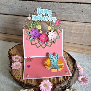 Carte de fête des mères 3D / carte de fête des mères / carte de fête des mères heureuse / fait main / carte de fête des mères pop-up