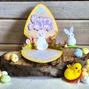 Pop Up Carte de Pâques / Carte de lapin de Pâques / Carotte / FAIT MAIN / Joyeuses Pâques
