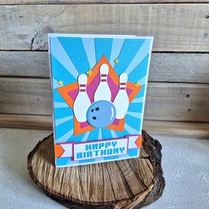 POP UP Carte d'anniversaire / Carte d'anniversaire Bowling / Carte Bowling Pop Up / Fait main