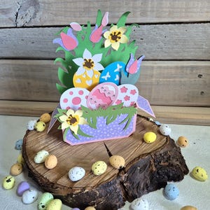 Carte boîte de Pâques / Oeufs de Pâques / Carte de Pâques 3D / Fait main / Carte de Pâques