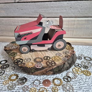 Grasmaaierkaart / 3D-grasmaaierkaart / Handgemaakte kaart / Kaart grasmaaierbox / Gelukkige verjaardagskaart