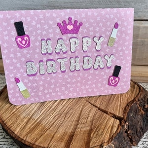 Cartão de aniversário de maquiagem / Paleta de maquiagem / Aniversário de maquiagem / Cartão de aniversário feito à mão