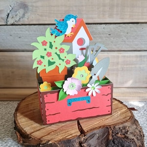 Cartão de aniversário de caixa de jardinagem / Cartão de jardinagem / Cartão de aniversário feito à mão / Cartão de aniversário
