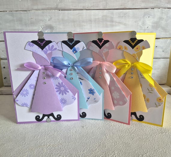 Dress Birthday Card / Happy Birthday Card / Ladies Dress Birthday Card / Birthday Card / Handmade / Pretty Dress Birthday Card