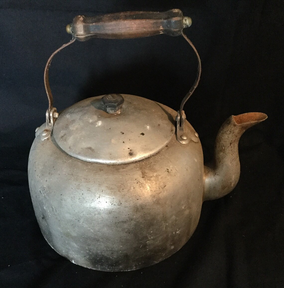 Vintage Antique Mirro Aluminum Tea Kettle 6.5 Quart Etsy