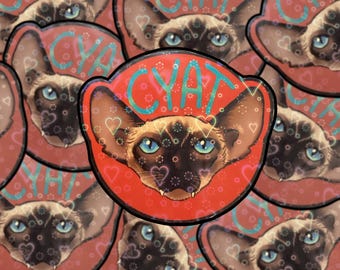 OSH- Oriental Shorthair Cat HOLOGRAPHIC sticker “CYAT.1” 2PC