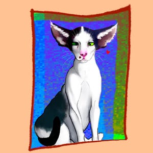 Holographic Oriental ShortHair Cat Sticker