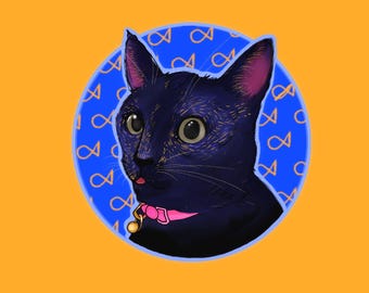 Black Cat Sticker -"Big Blep" HoLoGrApHiC - 2PC