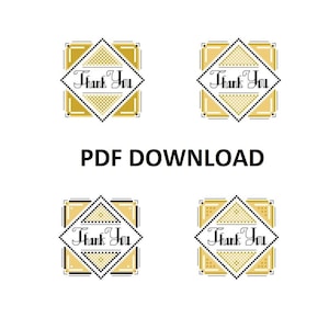 Thank You II-wenskaart - pdf-kruissteekkaarten
