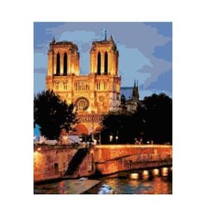 Notre Dame Sonnenuntergang Kreuzstichvorlage