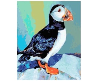 Puffin Cross Stitch Chart