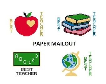Teacher Greeting Card - MAILED Cross Stitch Charts