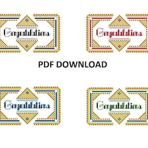 Gefeliciteerd-wenskaart - pdf-kruissteektabellen