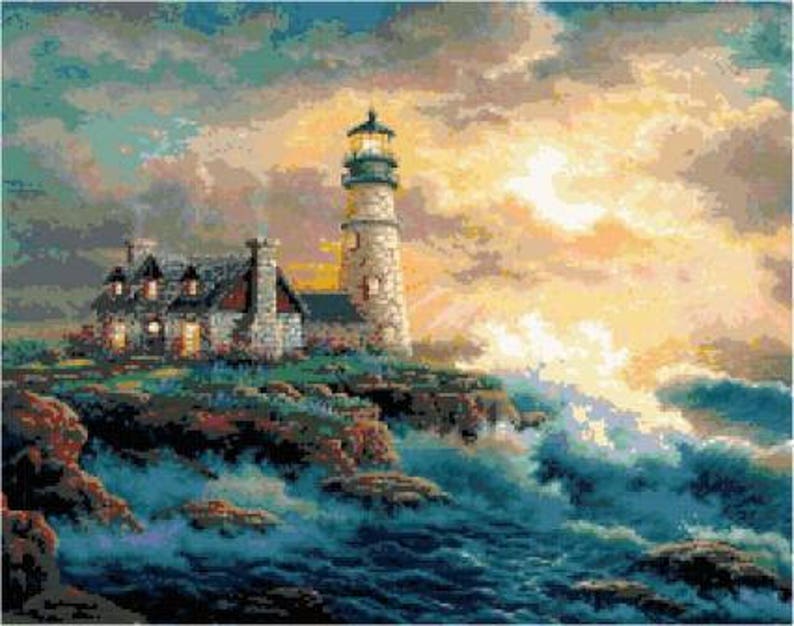 Lighthouse Cross Stitch Chart Etsy