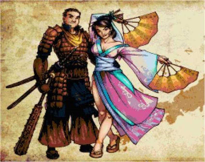 Samurai /& Geisha Cross Stitch Chart