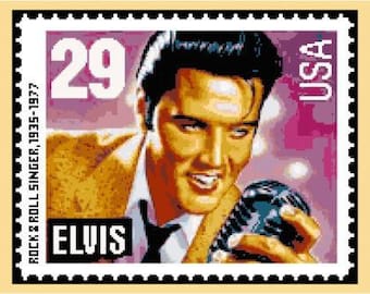 Elvis Stamp Cross Stitch Chart