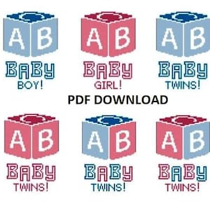 Cartão de felicitações New Baby 2 - Gráficos de ponto cruz em PDF