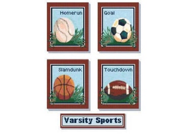 Varsity Sports Cross Stitch Chart