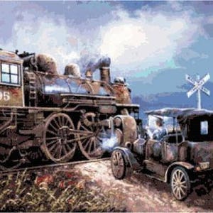 Train Crossing Cross Stitch Chart