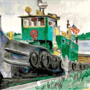 Tugboat Cross Stitch Chart