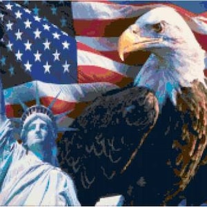 USA Vaterländische Kreuzstichvorlage