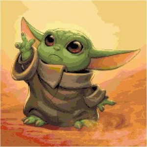 Grille de point de croix Baby Yoda