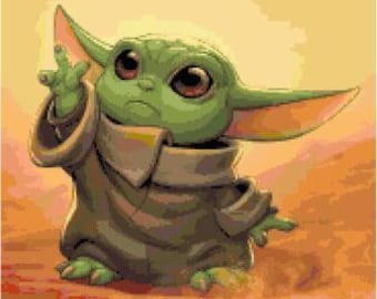 Baby Yoda Cross Stitch Chart