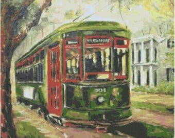 New Orleans Streetcar Cross Stitch Chart