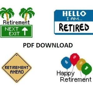 Carte de voeux de départ à la retraite - Grilles de point de croix PDF
