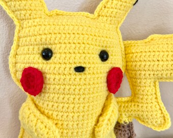 Handmade Pikachu Inspired Crochet Amigurumi Doll