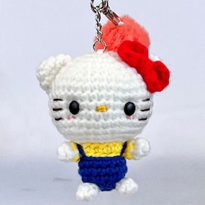 Handmade Crochet Kitty keychain Amigurumi